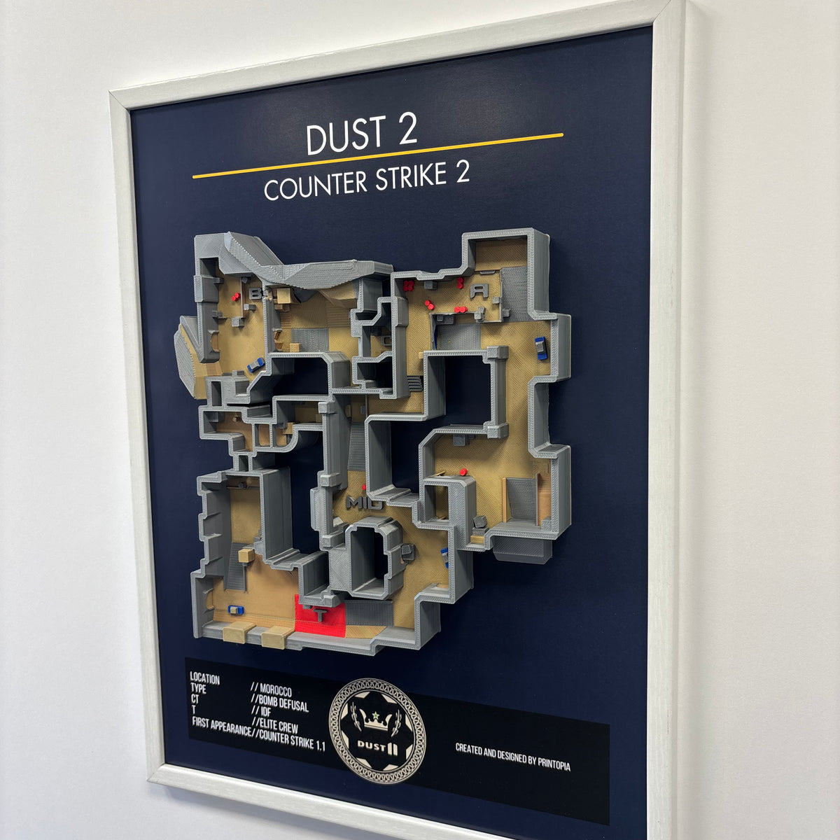 CS2-''DUST 2'' wall art A3 – 3dprintopia